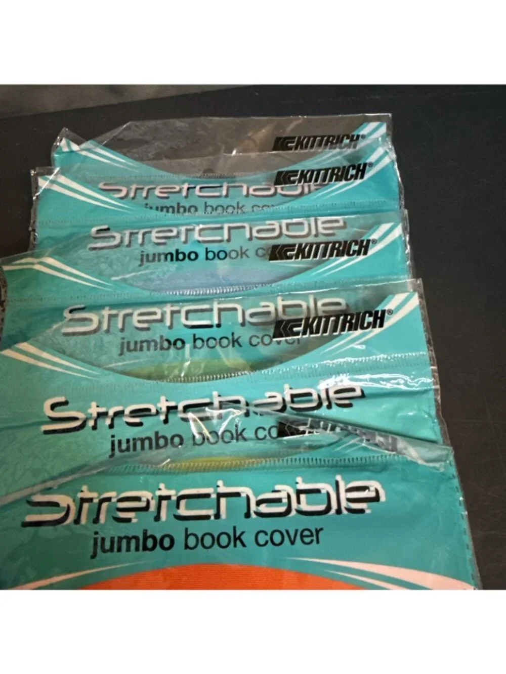 Kittrich  Stretchable Jumbo Book Covers Fabric Book School Lot Of 5